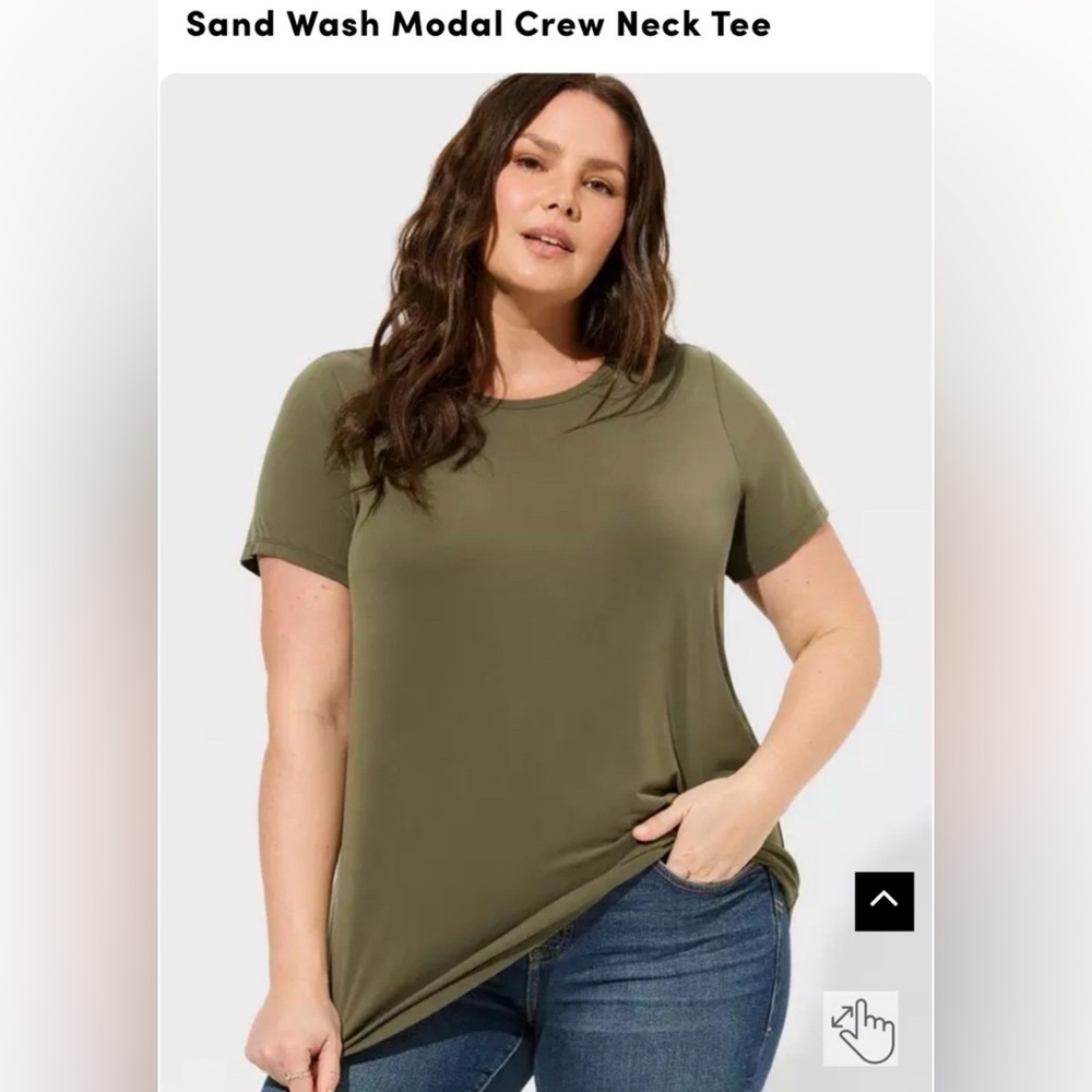 Torrid SAND WASH MODAL CREW NECK TEE